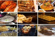 【208款】夜市街边小吃烤串臭豆腐炸串炭烤海鲜美食视频素材-早彩素材网