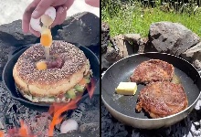 【940款】国外荒野烹饪制作户外煮饭做菜美食视频素材-早彩素材网